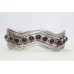 Bangle Bracelet Kada 925 Sterling Silver Women Handmade Garnet Stone India C256